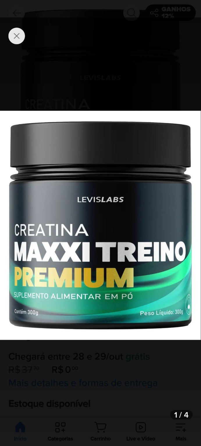 Creatina LevisLabs Maxxi Treino Premium 300g