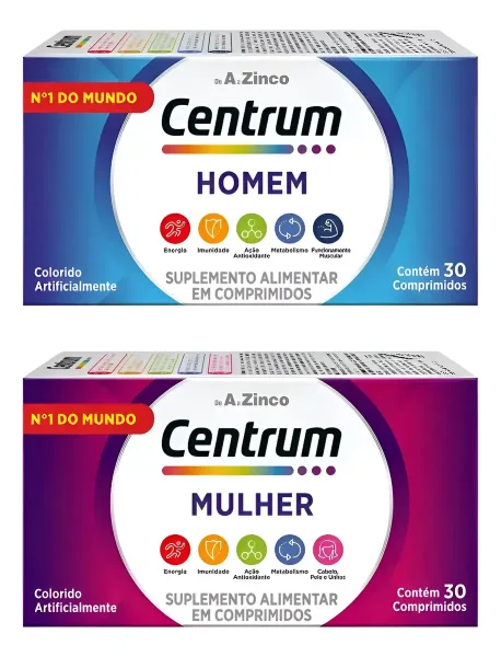 Kit Centrum Homem e Mulher A-Z 30 comprimidos