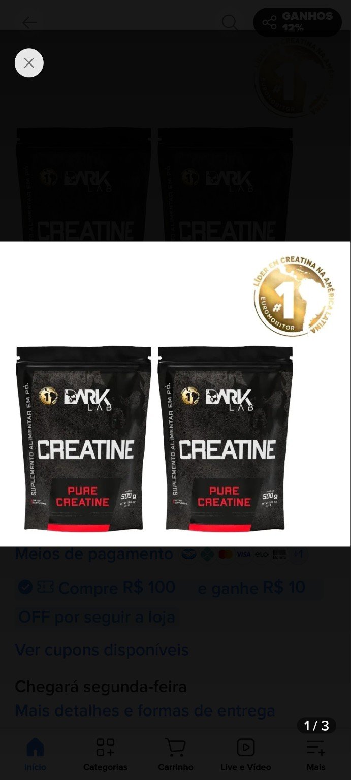 Kit duas creatinas Dark Lab 500g